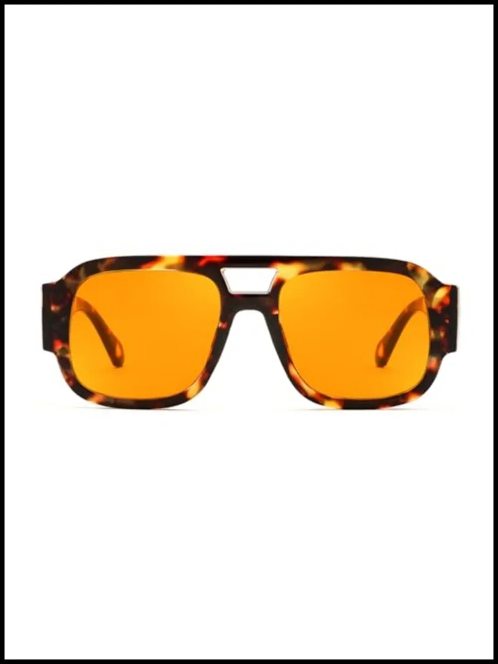 Retro Aviator Sunglasses for Women Men UV400 Protection Double Bridge Square